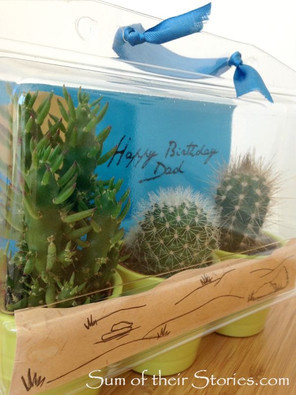 ikea cactus gift wrap, crafts
