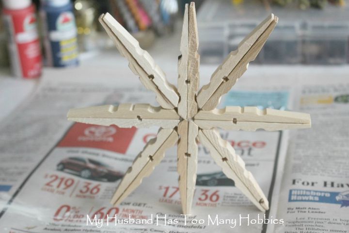 super easy clothespin stars, christmas decorations, crafts