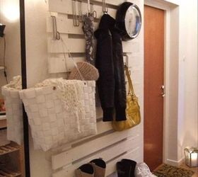 assemble your stuff by using pallet coat rack with hooks, pallet