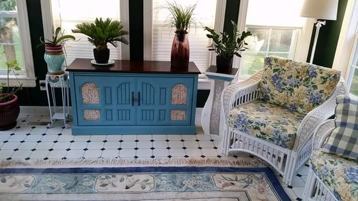 renewing old stereo record player, painted furniture, repurposing upcycling, AFTER