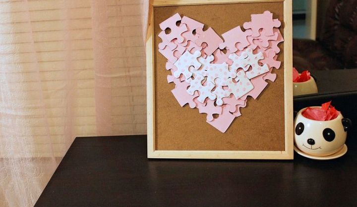 diy puzzle heart nursery art un proyecto 1hourproject