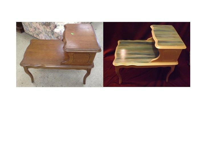 from restore step table to elagant grandma lego table spitchallenge, painted furniture, Here is the BEFORE and AFTER