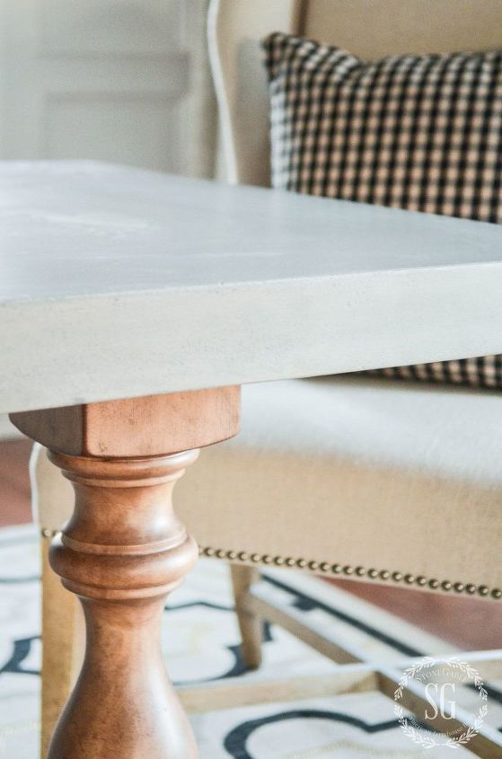concrete topped dining room table, home decor