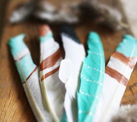 diy painted feathers, crafts