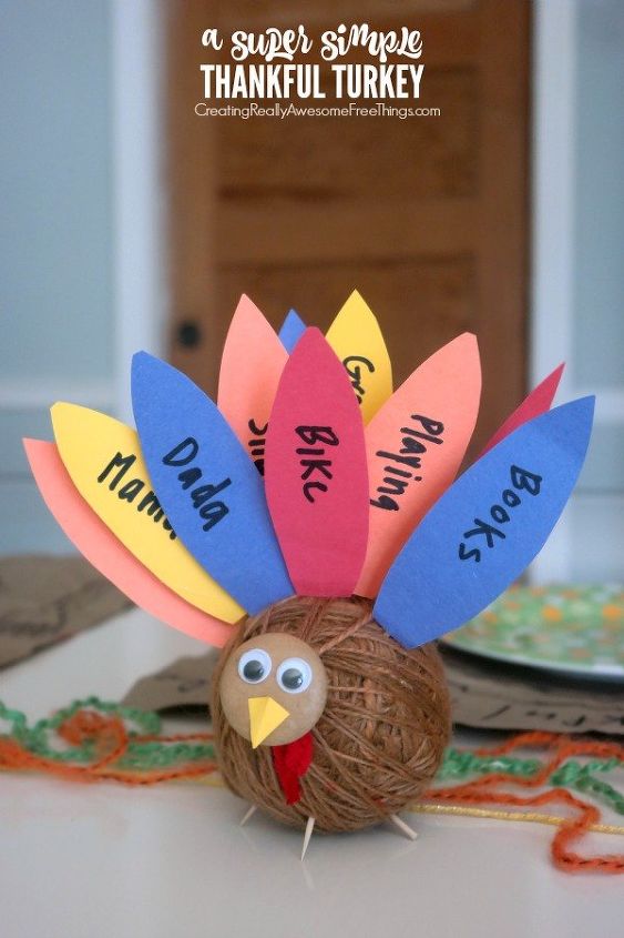 diy thankful turkey, crafts, thanksgiving decorations