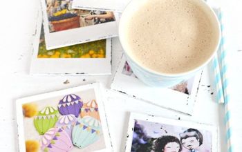 DIY Polaroid Photo Coasters With Shabby Chic Touches