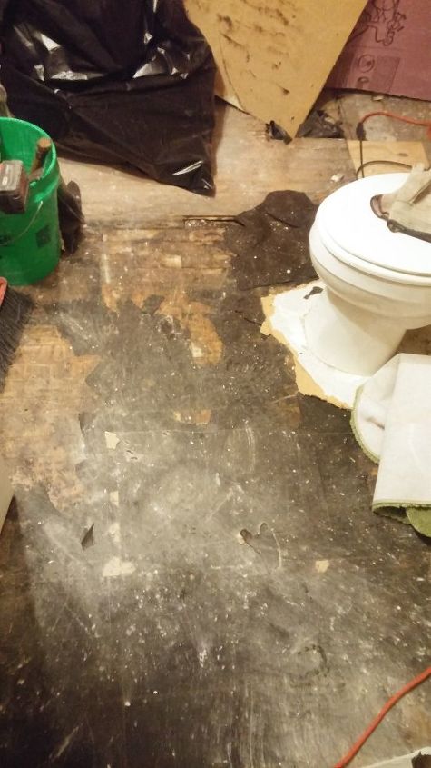 q help needed and maybe a few prayers as well, bathroom ideas, diy, flooring, home improvement, small bathroom ideas, small home improvement projects, Some of the tar paper is still down along with many staples