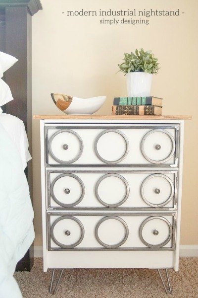 s 7 dresser hacks so gorgeous it s impossible to pick a favorite, painted furniture, Metal Trimmed Nightstand