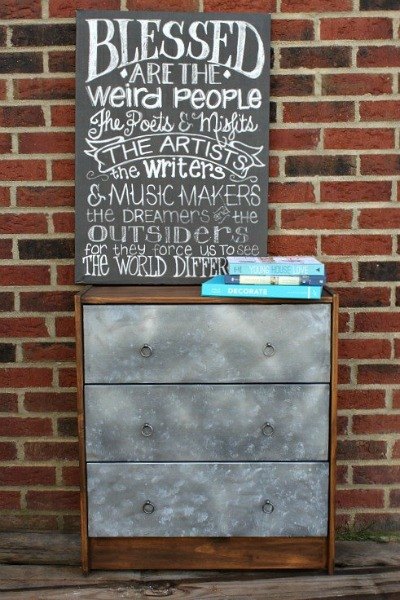 s 7 dresser hacks so gorgeous it s impossible to pick a favorite, painted furniture, Faux Galvanized Farmhouse Find