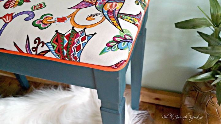 piano bench makeover, painted furniture, reupholster