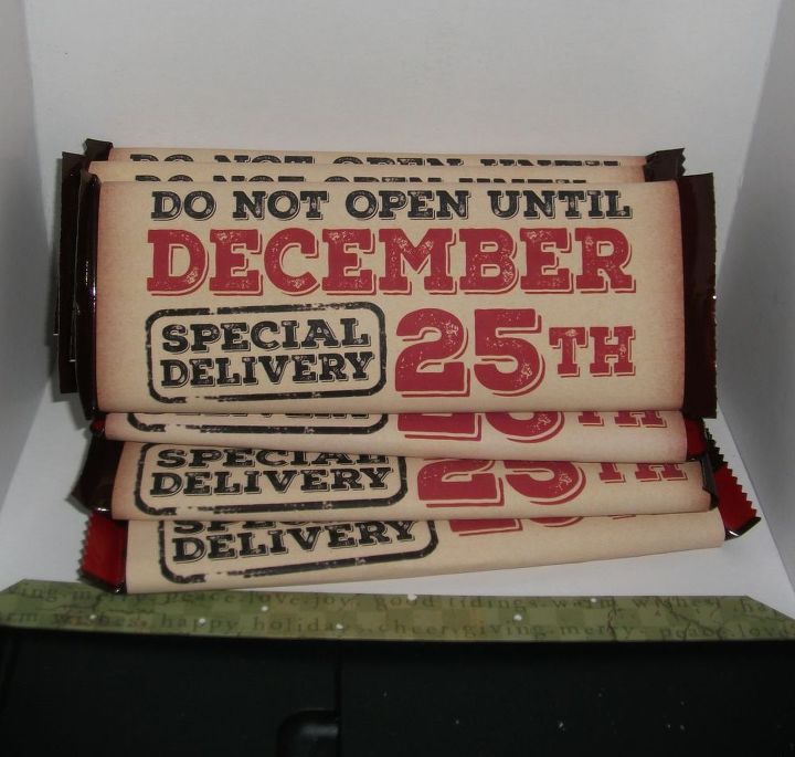 embalagem de barra de chocolate no abra at 25 de dezembro