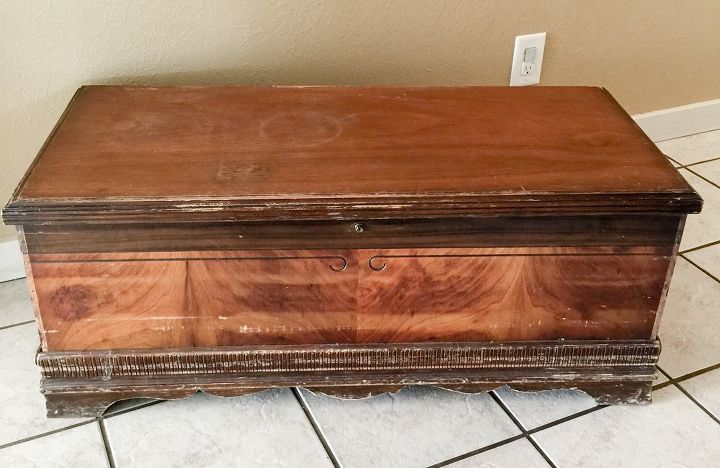 1940 s cedar chest makeover adventure with colors spitchallenge, The before shot