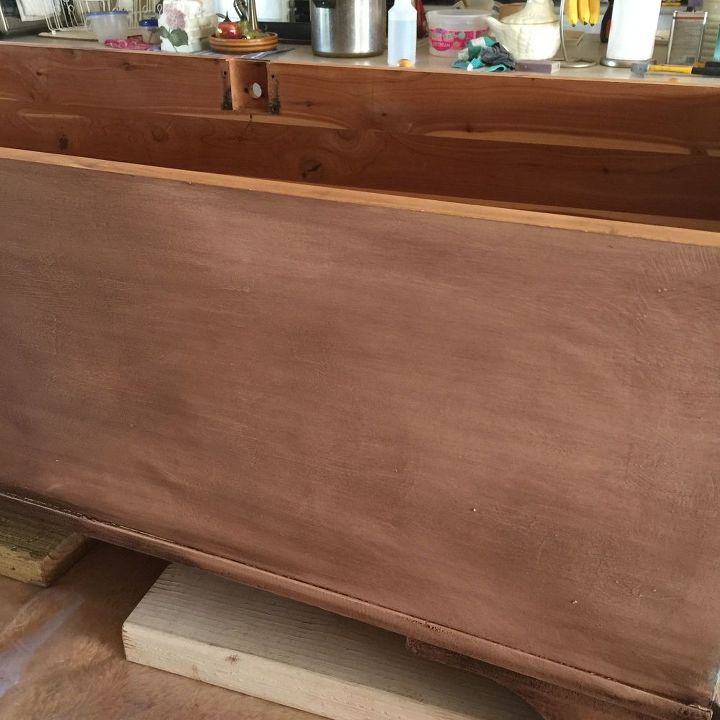 1940 s cedar chest makeover adventure with colors spitchallenge