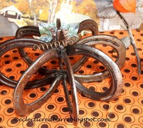my fall horse shoe pumpkin, crafts, halloween decorations, repurposing upcycling, seasonal holiday decor