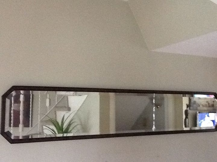broken mirror, This beveled mirror is 72 x 12 and hangs on the wall in our foyer