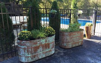 Copper Patina and Rust Container Gardens