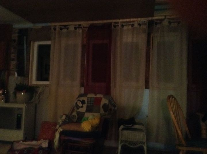 q what would you recommend for a type of curtain for eight small windows, home decor, home decor dilemma, reupholster, window treatments, windows