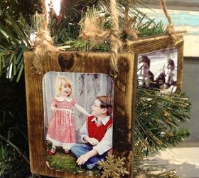 homemade wood scrap photo ornaments, christmas decorations, crafts, seasonal holiday decor