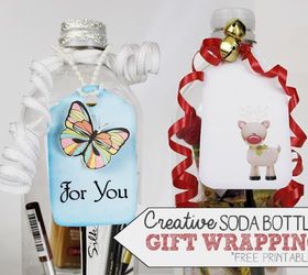use soda bottles to wrap gifts, crafts, repurposing upcycling