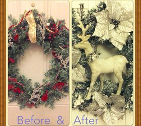 updated christmas wreath using flocking technique, crafts, seasonal holiday decor, wreaths