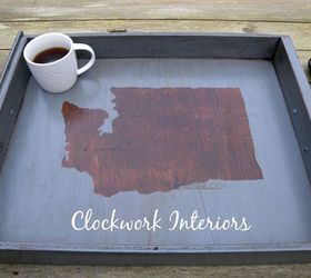 diy state silhouette tray without the use of a cutting machine, crafts, repurposing upcycling