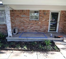 easy painted concrete rug, concrete masonry, diy, outdoor living, patio