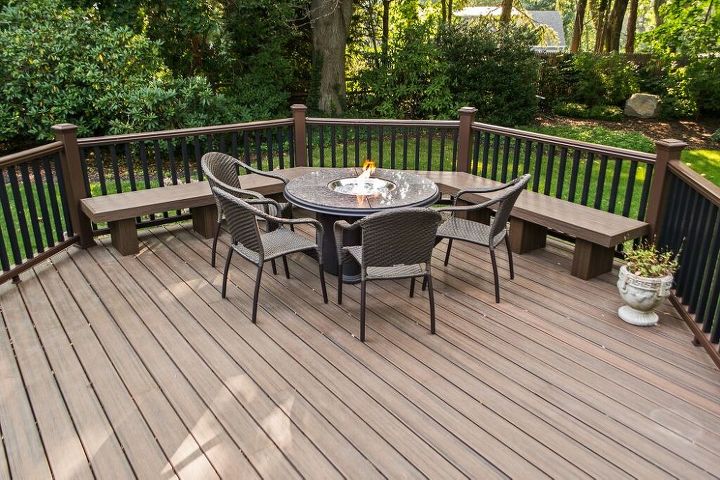 designing and building decks in late fall, decks, outdoor living, Trex Deck with Fire Table