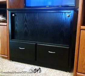 an old cabinet gets new life as an entertainment center, painted furniture, repurposing upcycling