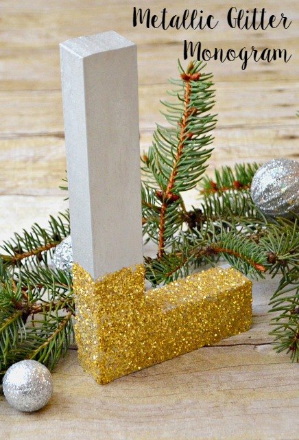 monograma glitter metalizado decorao de natal
