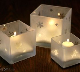 make your own etched glass candleholders, christmas decorations, crafts, how to, seasonal holiday decor