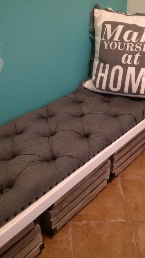 diy tufted bench cushion, reupholster