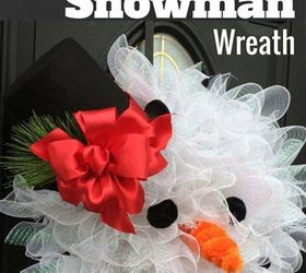how to make deco mesh snowman wreath, crafts, how to, seasonal holiday decor, wreaths