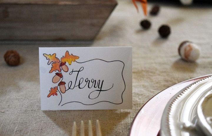 create thanksgiving placecards or download for free, seasonal holiday decor, thanksgiving decorations