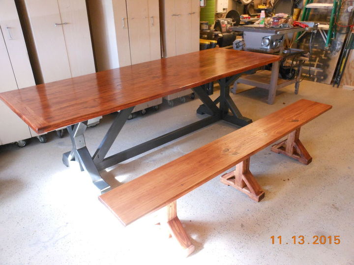 dinning room table and bench, painted furniture