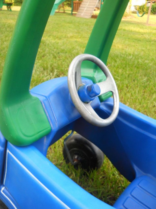 little tikes car makeover, outdoor furniture, painted furniture