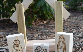 Wood Burned Nativity Blocks