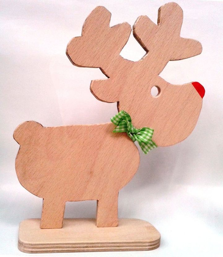 rudi reindeer christmas decoration scrap wood, christmas decorations, crafts, seasonal holiday decor