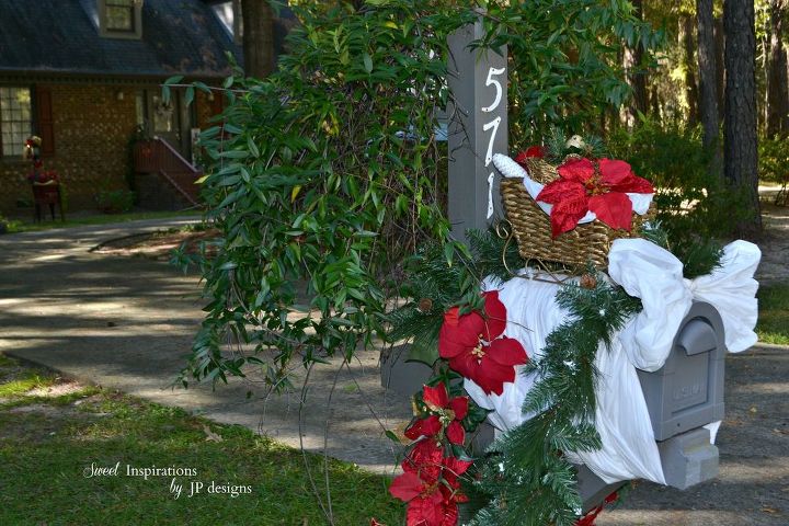 a mailbox idea for your holiday decor, curb appeal, seasonal holiday decor, Christmas Mailbox Wrapped in White