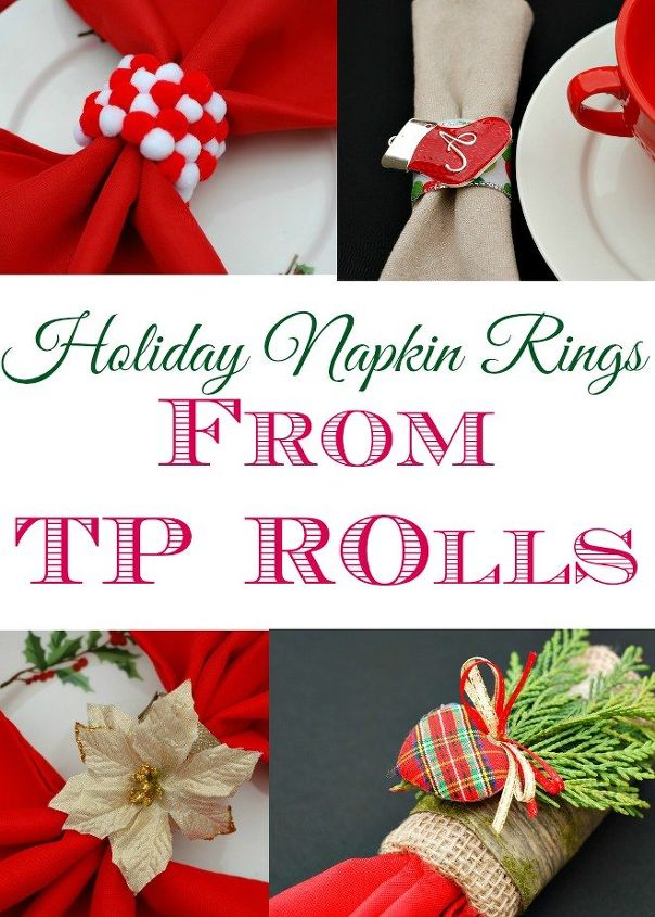 holiday napkin rings from tp rolls, christmas decorations, crafts, repurposing upcycling