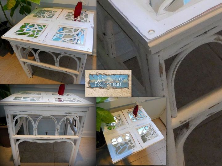 reciclagem de mesa de casinha de espelho em mosaico