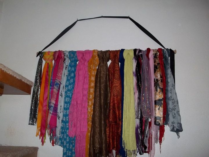 scarves display, crafts, organizing, storage ideas