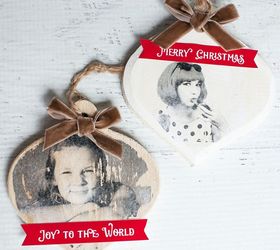 photo transfer ornament placecards, christmas decorations, seasonal holiday decor, thanksgiving decorations
