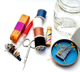mending kit in a mason jar, crafts, mason jars