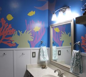 diy under the sea themed kid s bathroom, bathroom ideas, painting