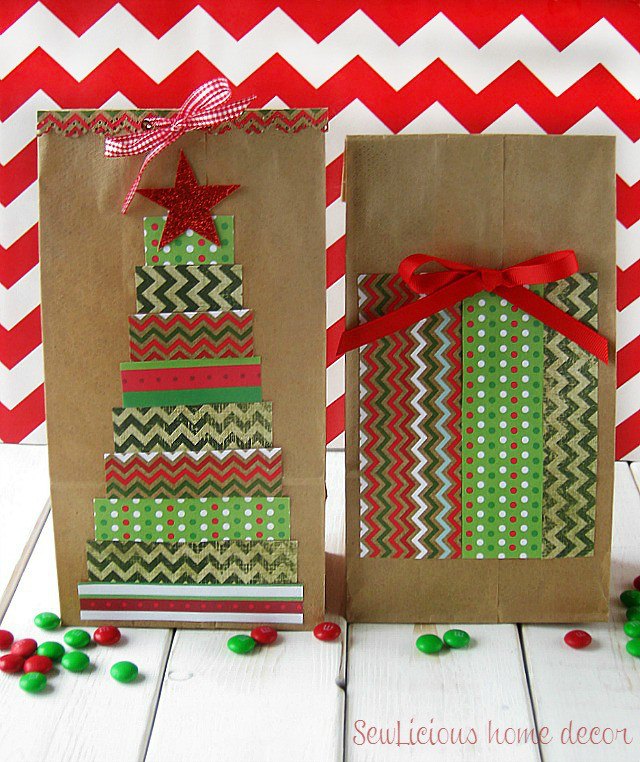 easy diy christmas tree gift bags, christmas decorations, crafts, how to