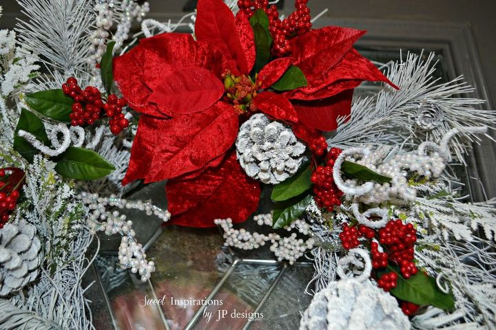 a dramatic holiday wreath in red and white, crafts, seasonal holiday decor, wreaths