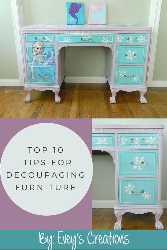 10 tips to decoupaging the perfect image onto furniture, decoupage, painted furniture