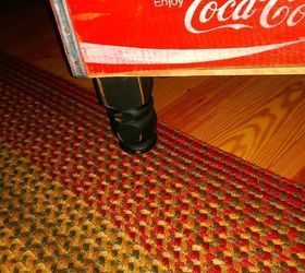 warming my feet on the coca cola crate footstool, chalk paint, painted furniture, repurposing upcycling