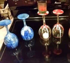 s from your community 10 inexpensive shortcuts to a better holiday home, home decor, home improvement, repurposing upcycling, Make holiday lanterns from wine glasses