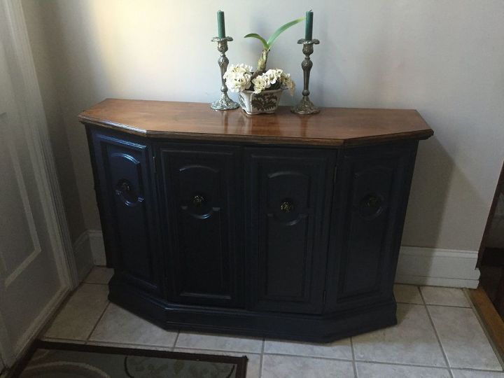 natural wood top complete, chalk paint, painted furniture, Perfect addition for the foyer